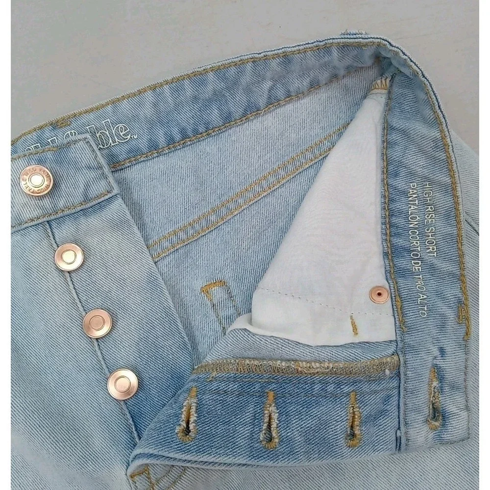 Y2K Wild Fable Denim Shorts Womens Sz 4 High Rise Button Fly CutOff Streetwear